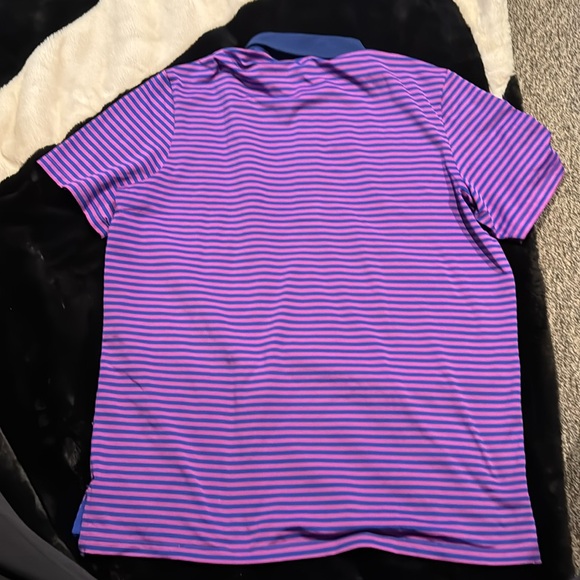 Greyson Golf Polo Size Large Purple/Blue Stripes - Picture 5 of 5